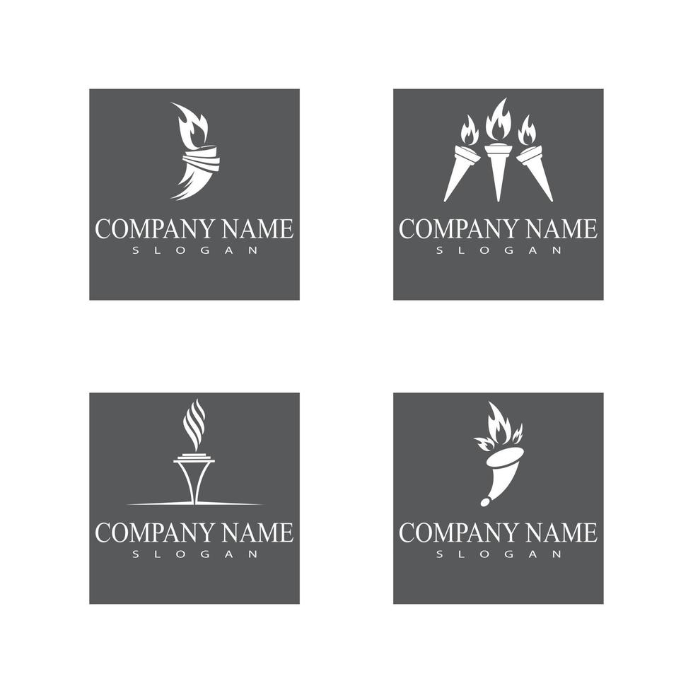 Set Torch  Logo Template vector symbol