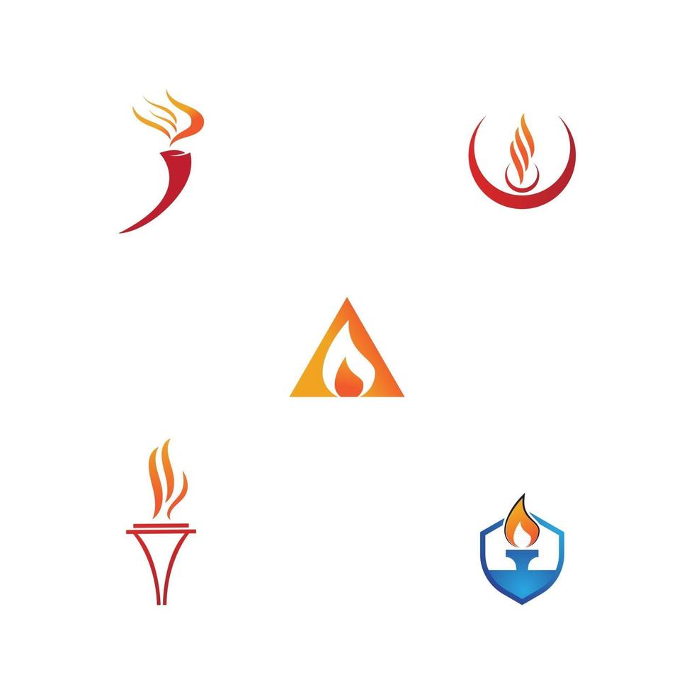 Set Torch  Logo Template vector symbol