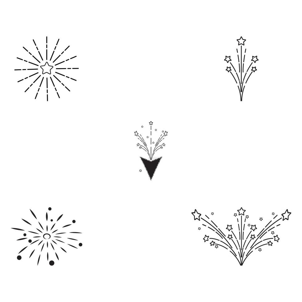Set Fireworks Logo Template vector symbol