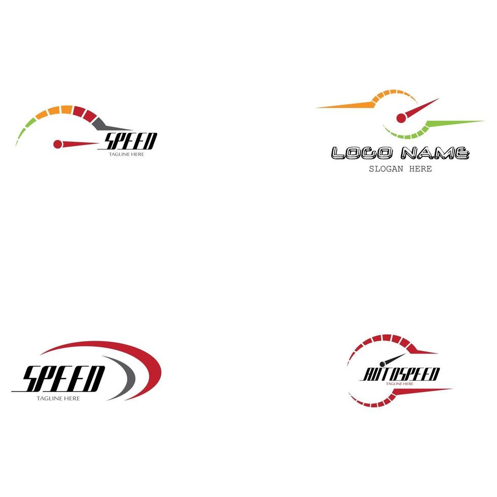 Set speed Auto car Logo Template vector illustration icon design