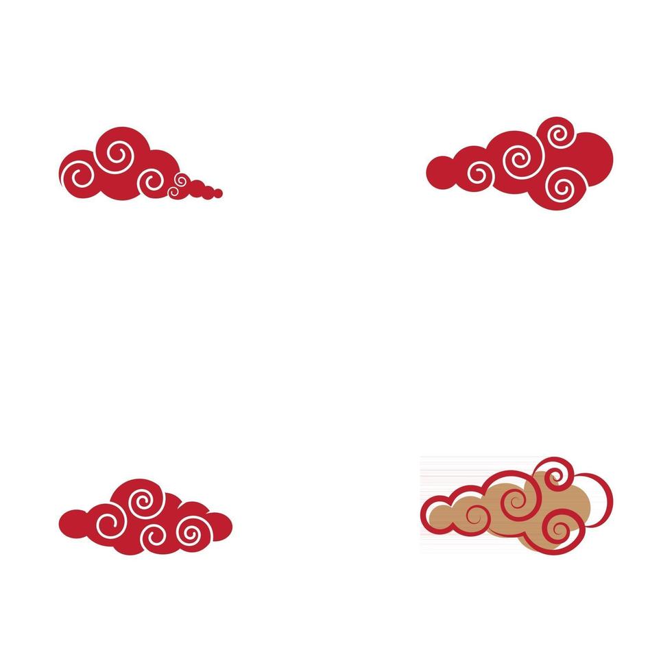 Set Chinese clouds Logo Template vector symbol