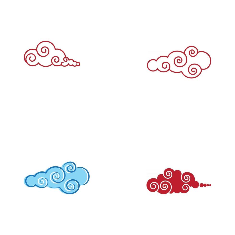 Set Chinese clouds Logo Template vector symbol