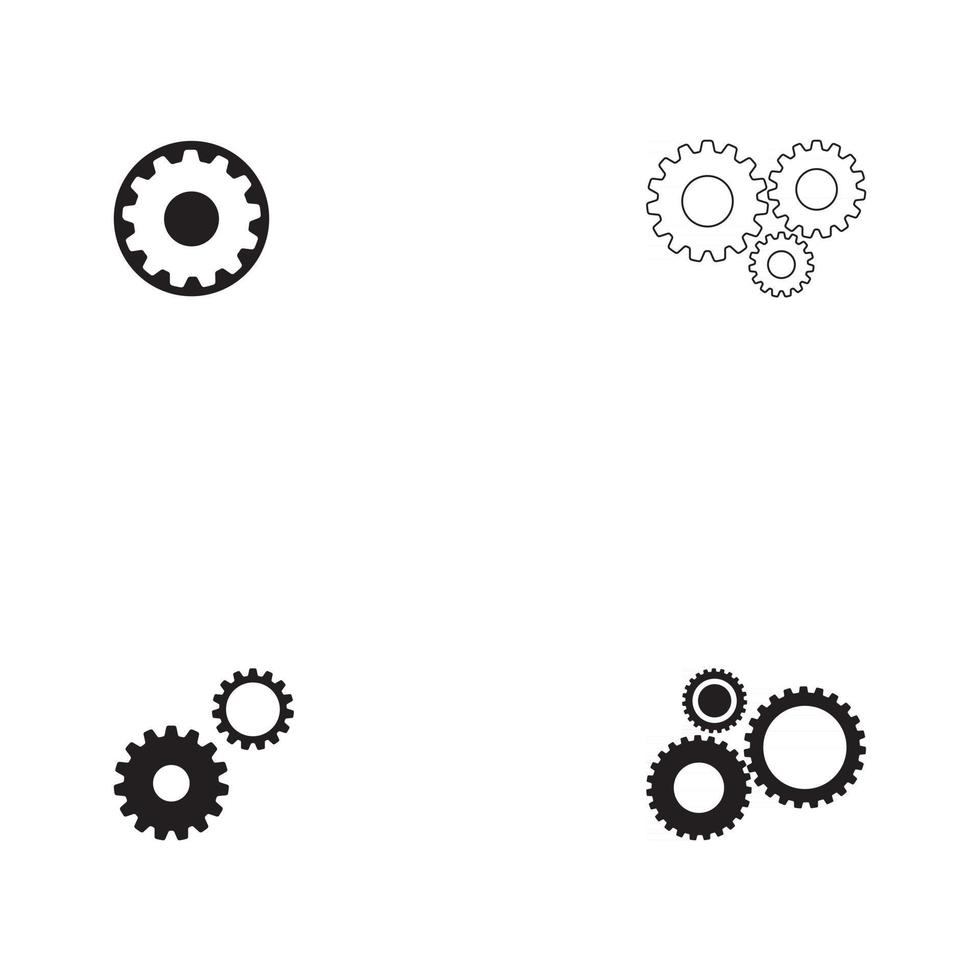 Set Gear Logo Template vector icon illustration design