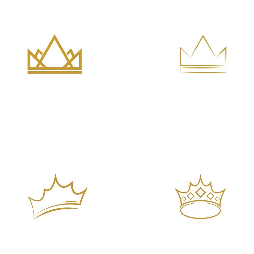 Set Crown Logo Template vector icon illustration design