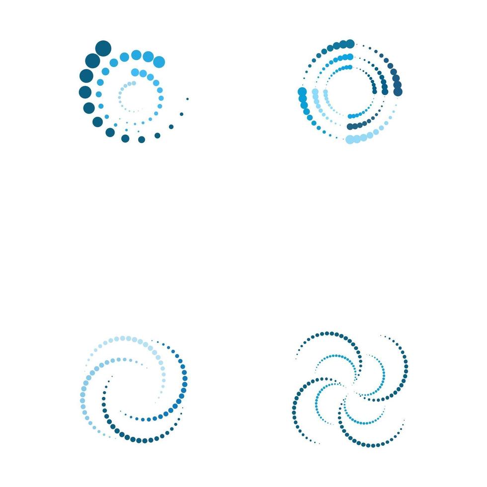 Set halftone circle dots vector illustration design