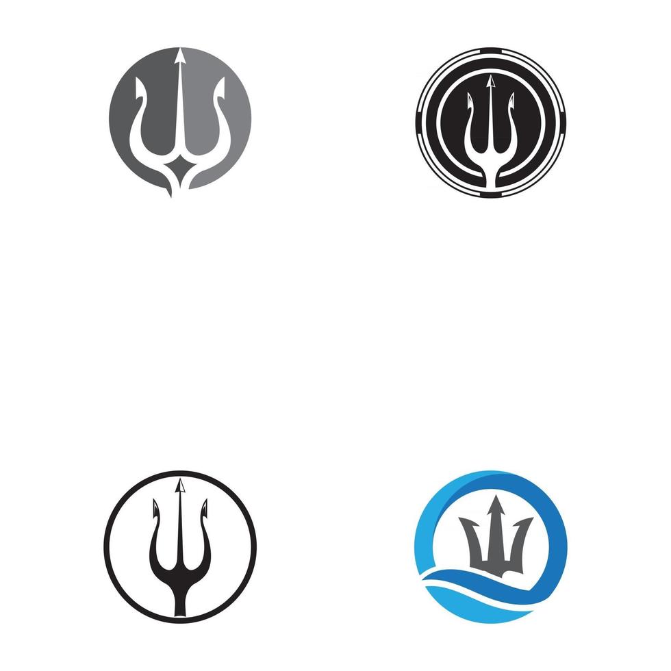 Set Trident Logo Template vector icon