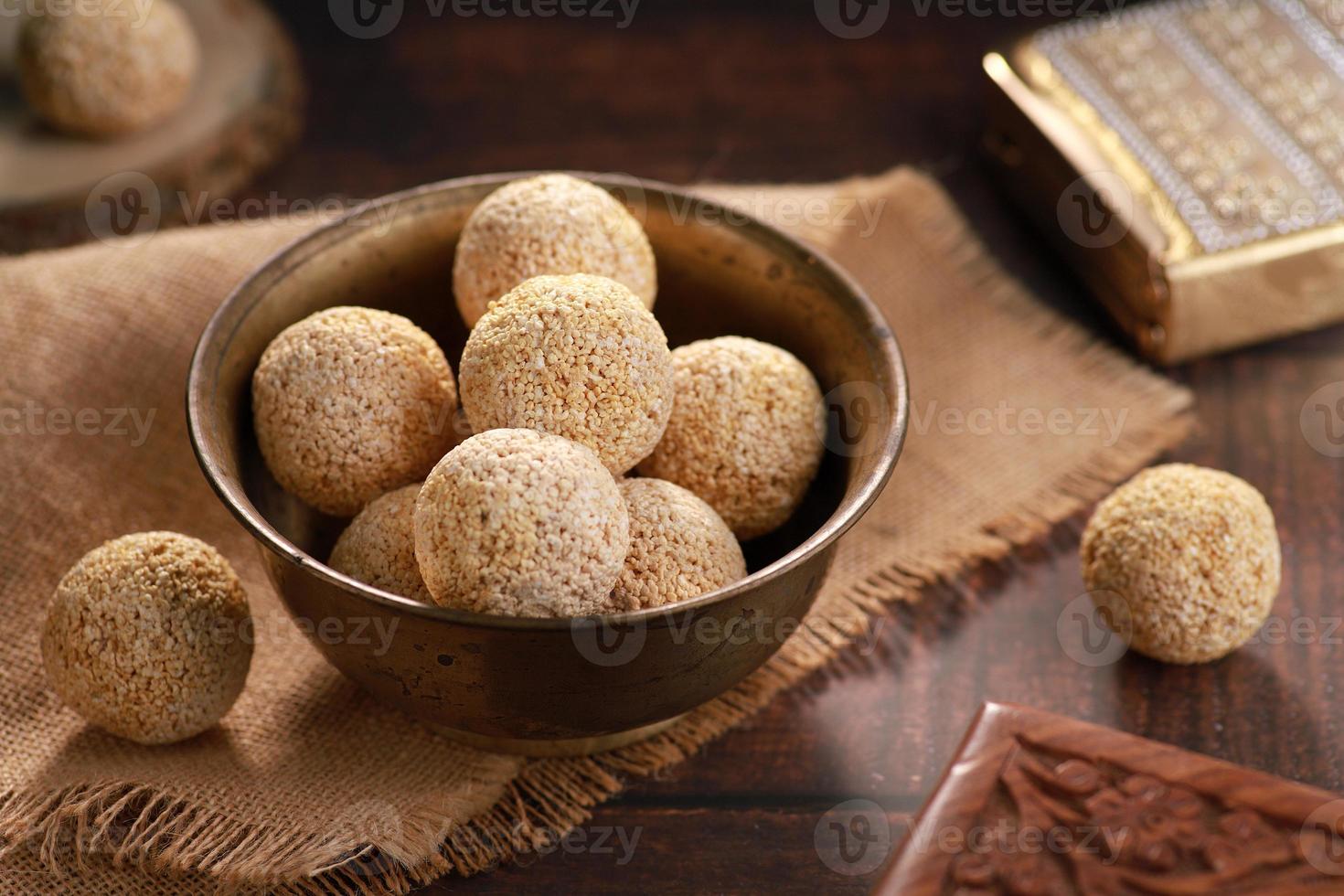 Indian Sweet Food Chaulai ke Ladoo - Eaten during Prayer Fasting photo