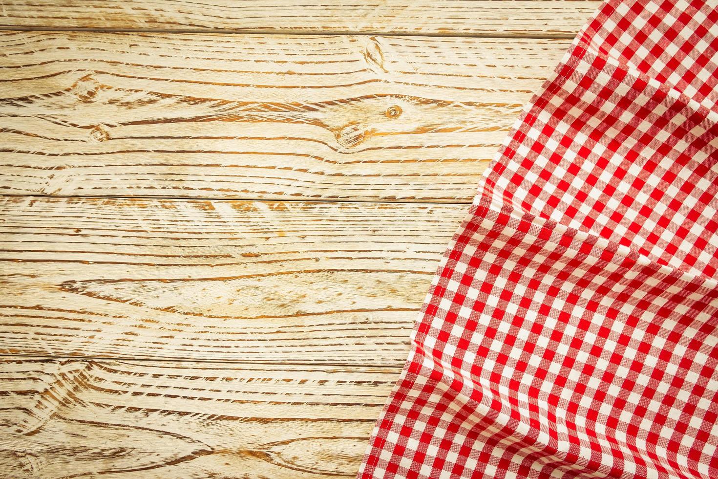 Kitchen cloth on wood table photo