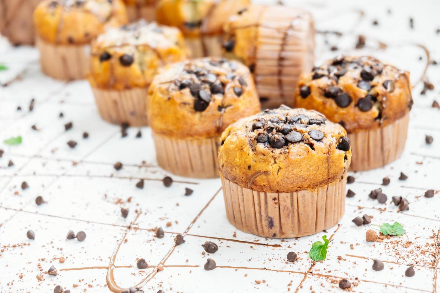 Chocolate chip muffin photo