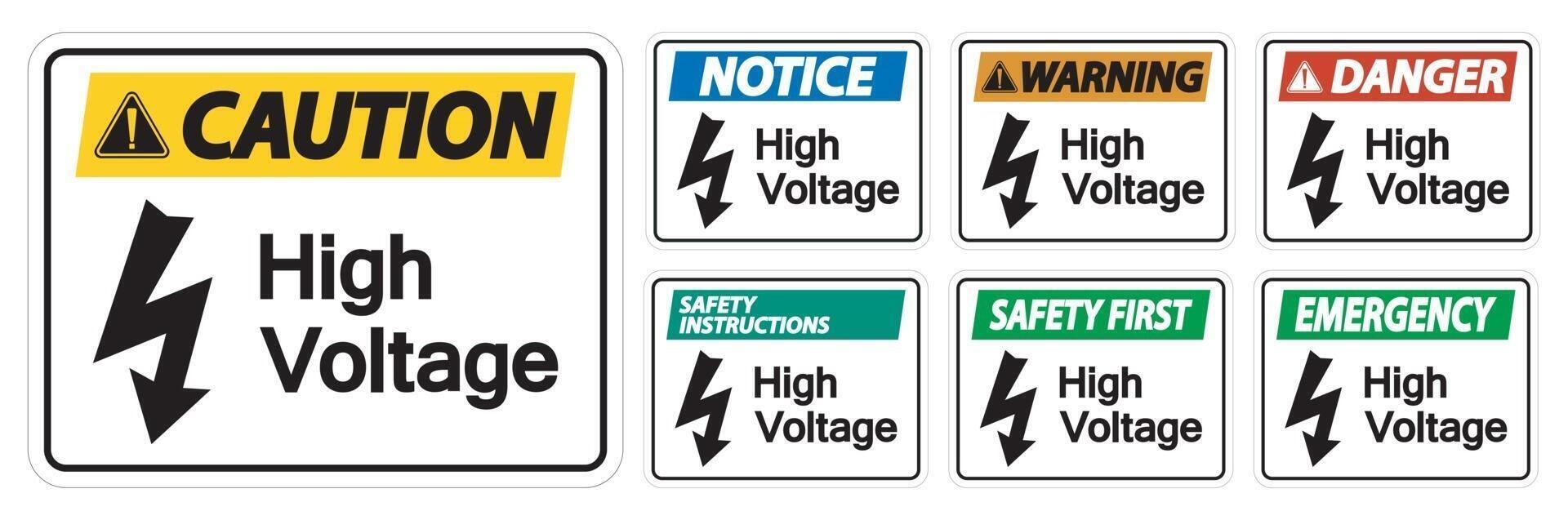 High voltage Sign Isolate On White Background,Vector Illustration EPS.10 vector