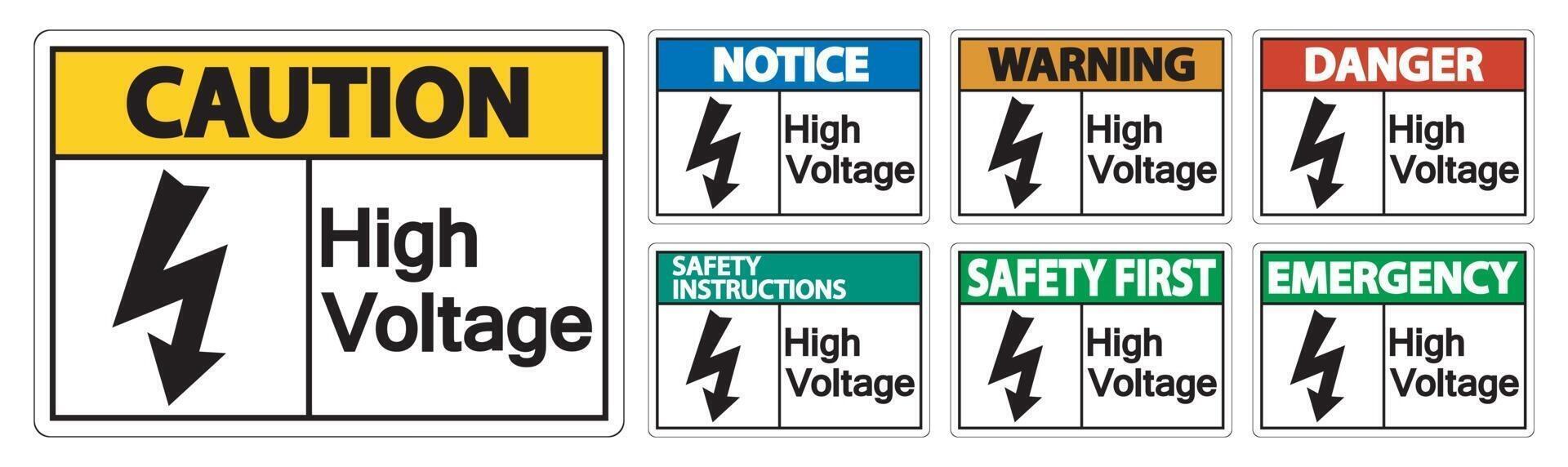 High voltage Sign Isolate On White Background,Vector Illustration EPS.10 vector