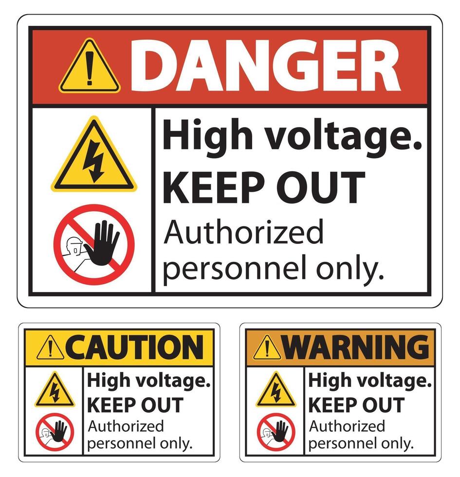 High Voltage Keep Out Sign Isolate On White Background,Vector Illustration EPS.10 vector