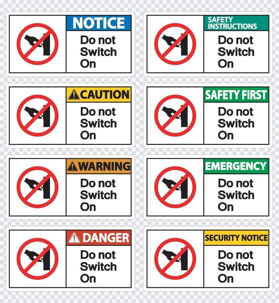 Set do not touch sign label on transparent background vector