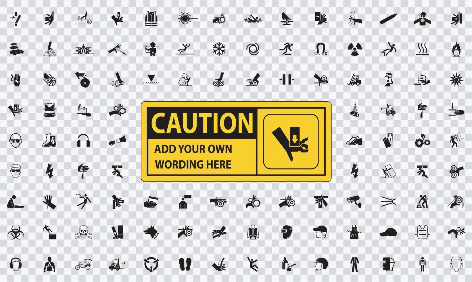 Symbol Safety Sign Caution lable Isolate on transparent Background,Vector Illustration vector