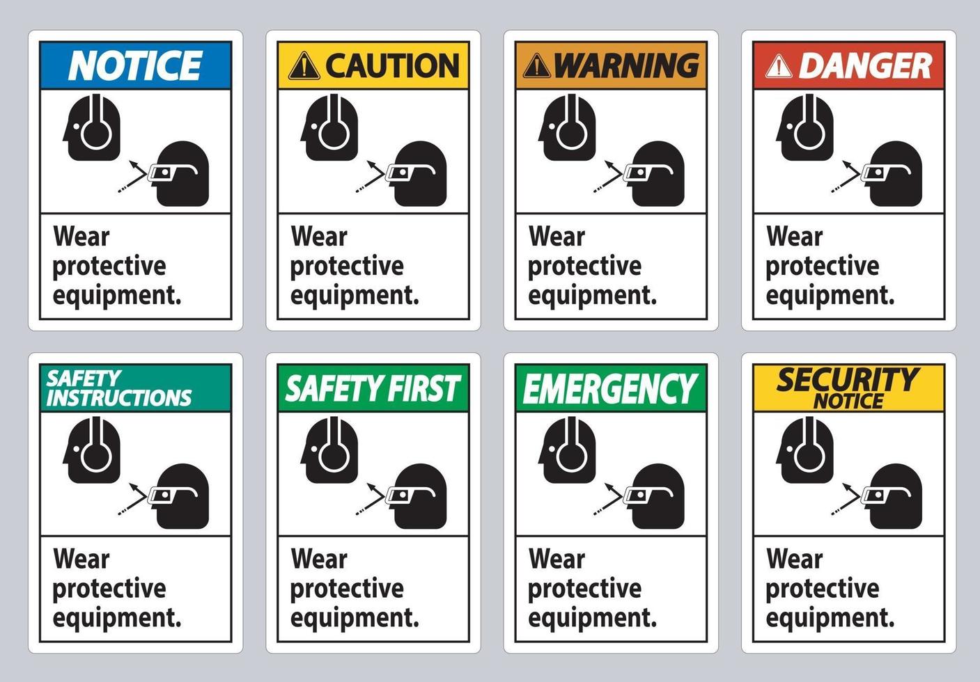 Wear Protective Equipment with goggles and glasses graphics vector