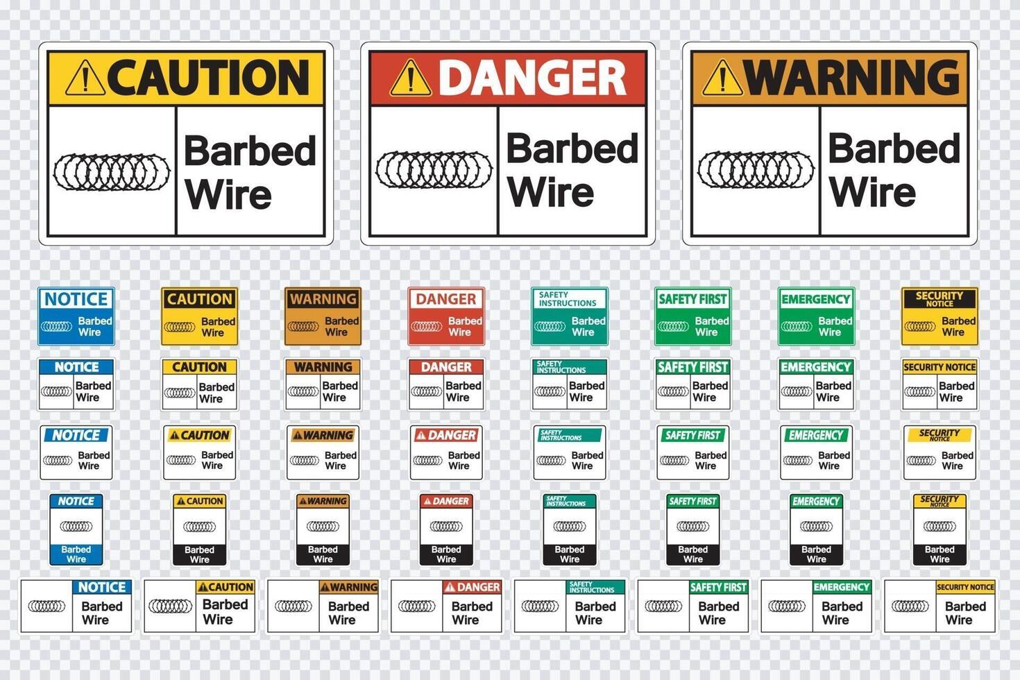 Set Barbed Wire Symbol Sign on transparent background vector