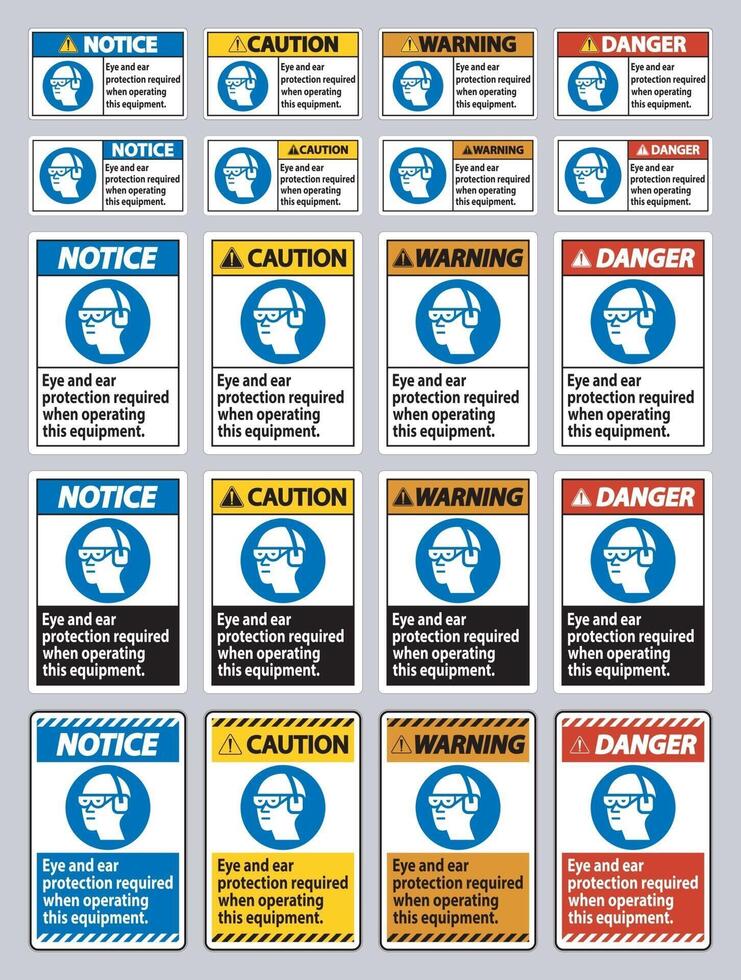 Eye And Ear Protection Required When Operating This Equipment vector