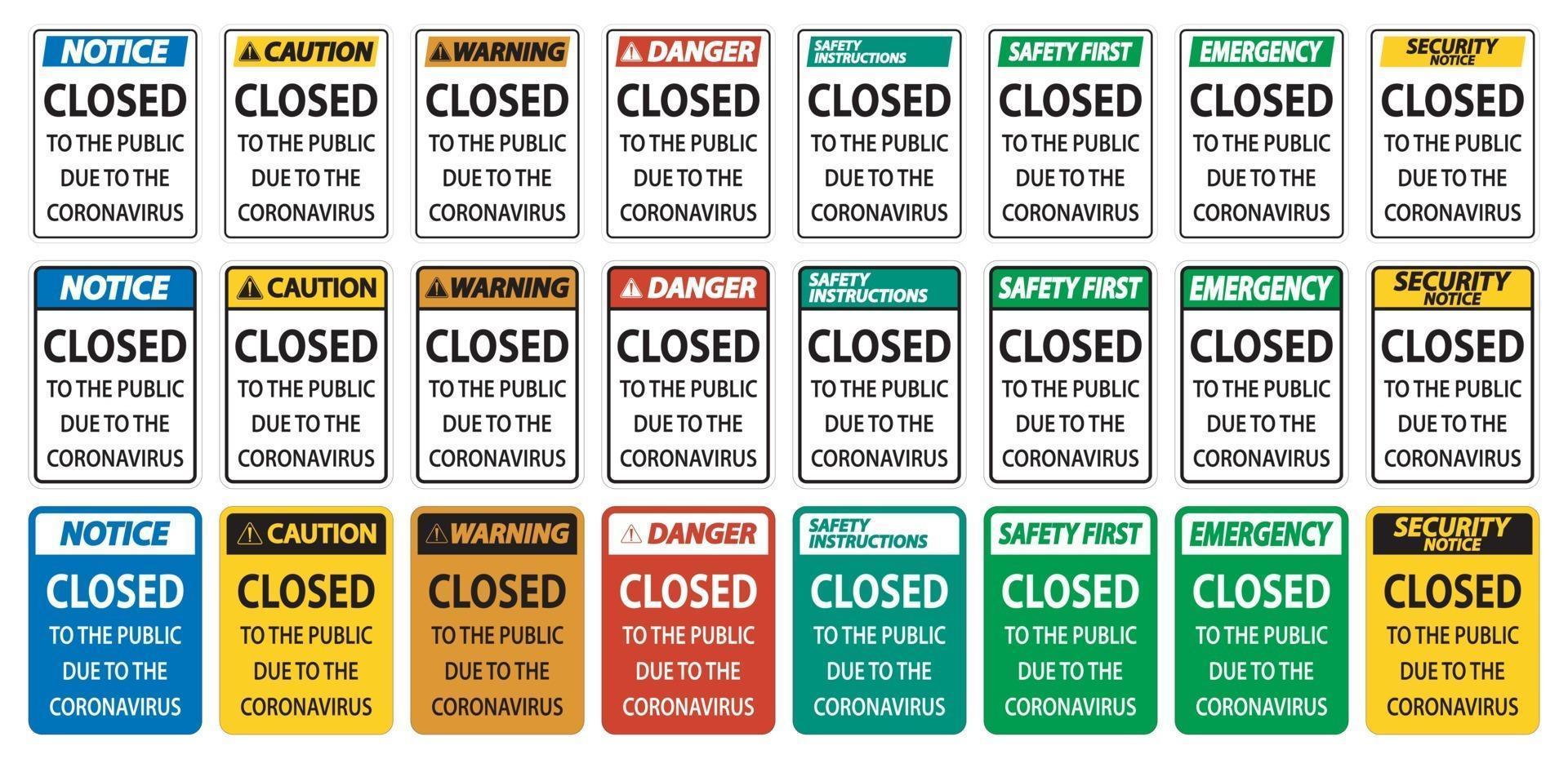 Closed to public sign on white background vector