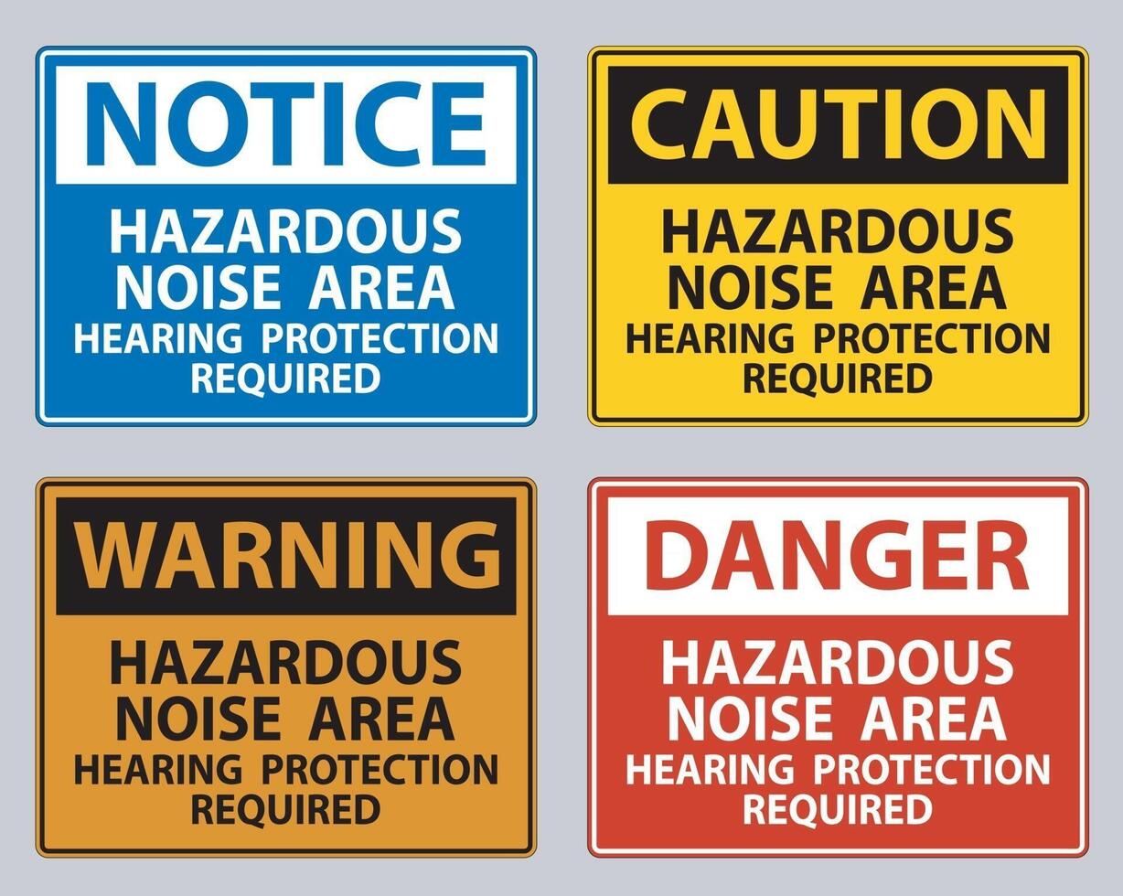 Hazardous Noise Area Hearing Protection Required vector