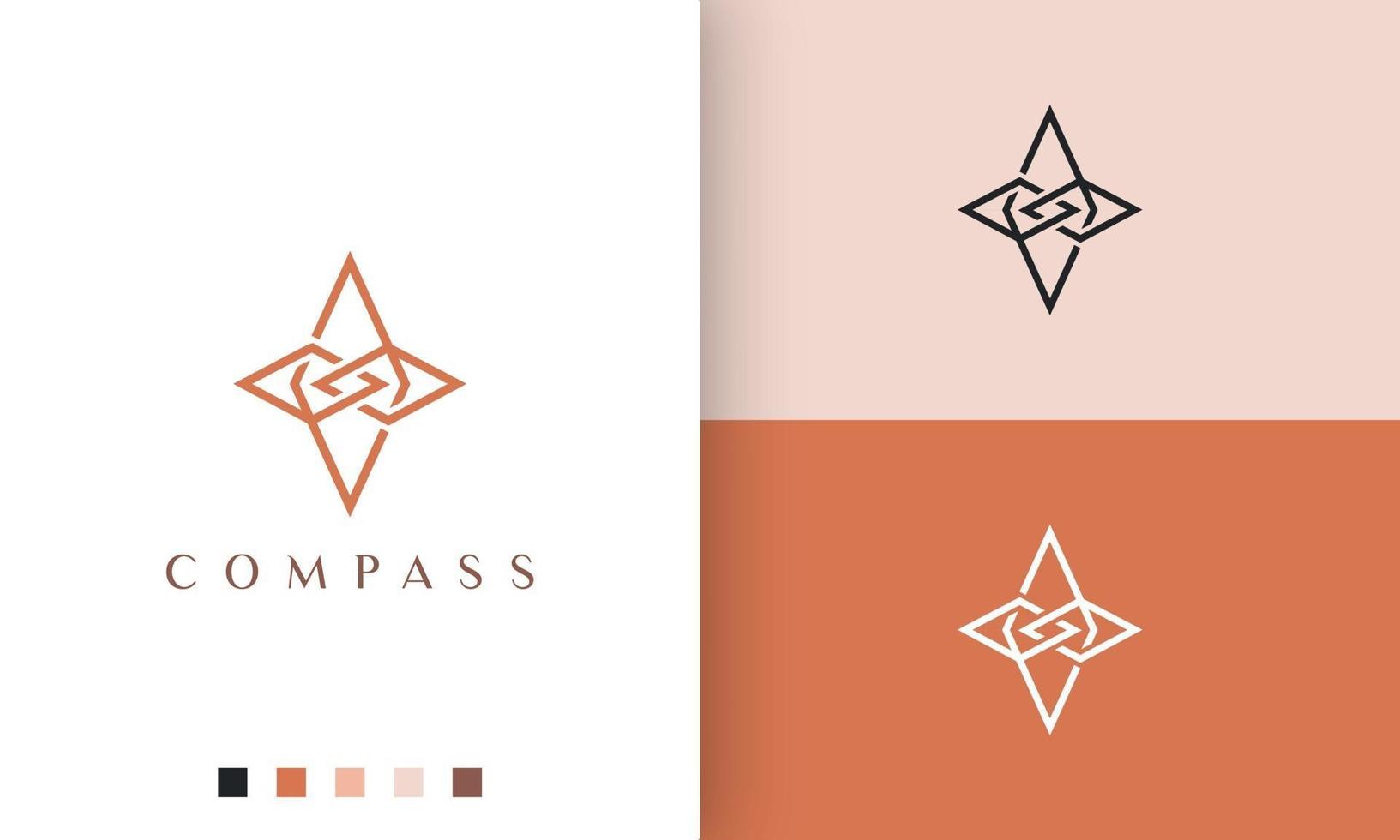 direction or adventure logo vector design with simple and modern compass shape