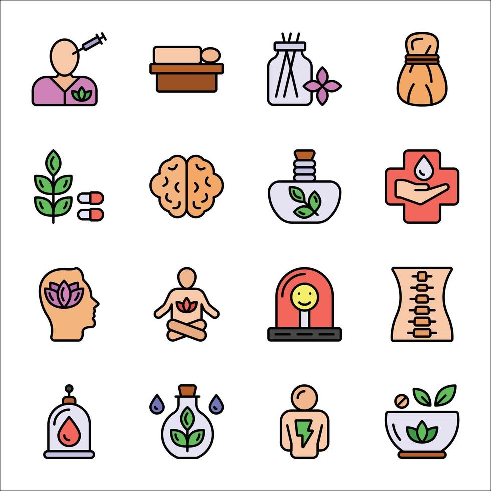 Alternative Colored Line Icons Sets vector