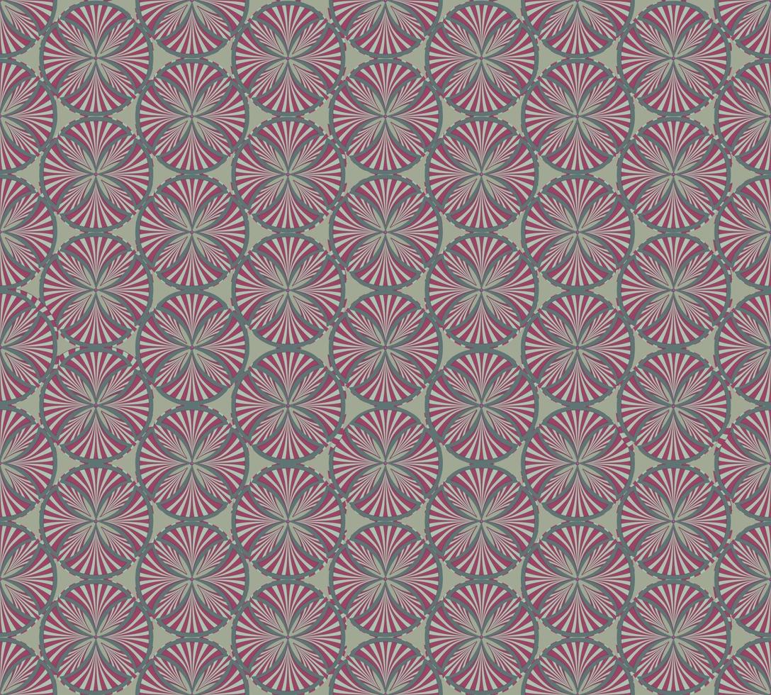 adorno de tela abstracta. Fondo ornamental en forma de abanico abstracto árabe. patrón transparente de forma redonda geométrica. orientar la textura étnica vector