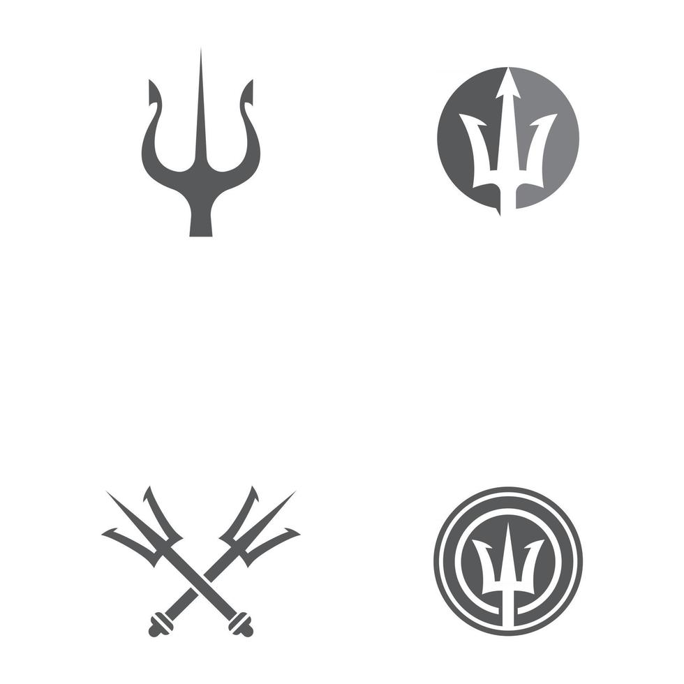 Set Trident Logo Template vector icon