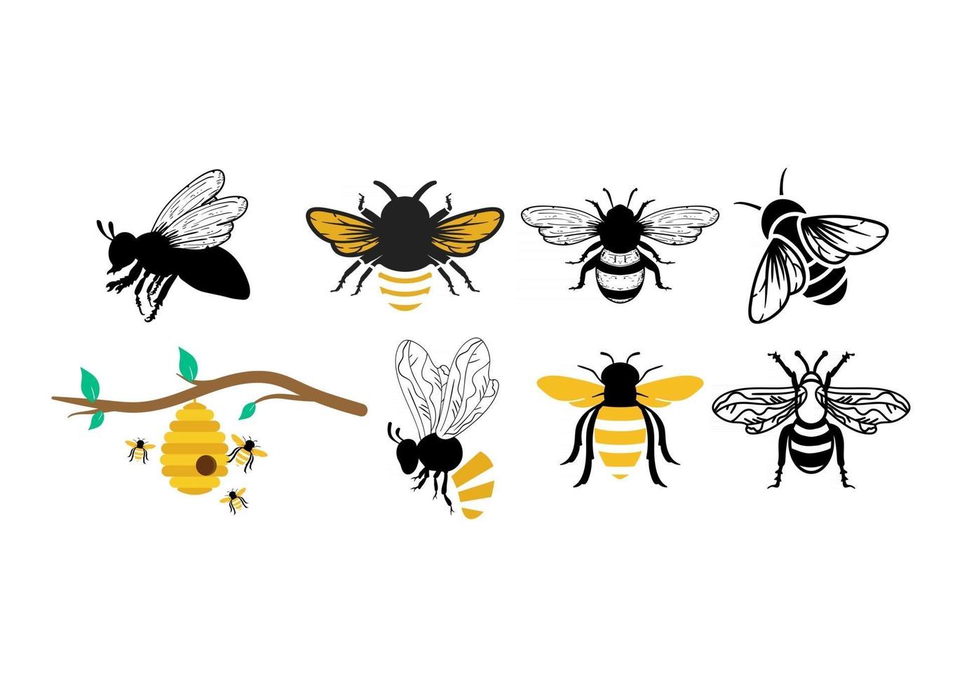 Ilustración de vector de plantilla de diseño de icono de miel de abeja