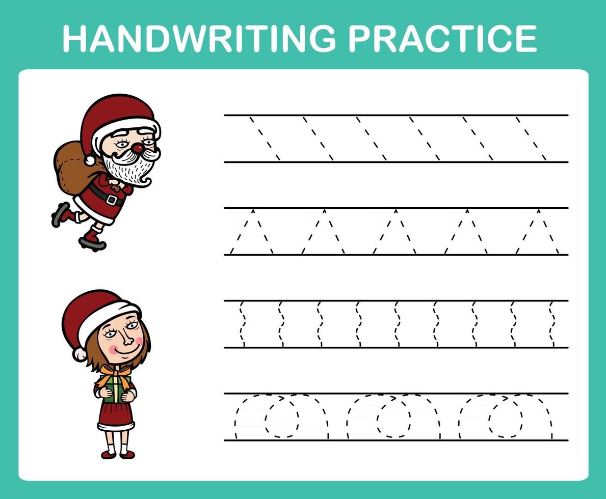 Handwriting practice sheet illustration vector