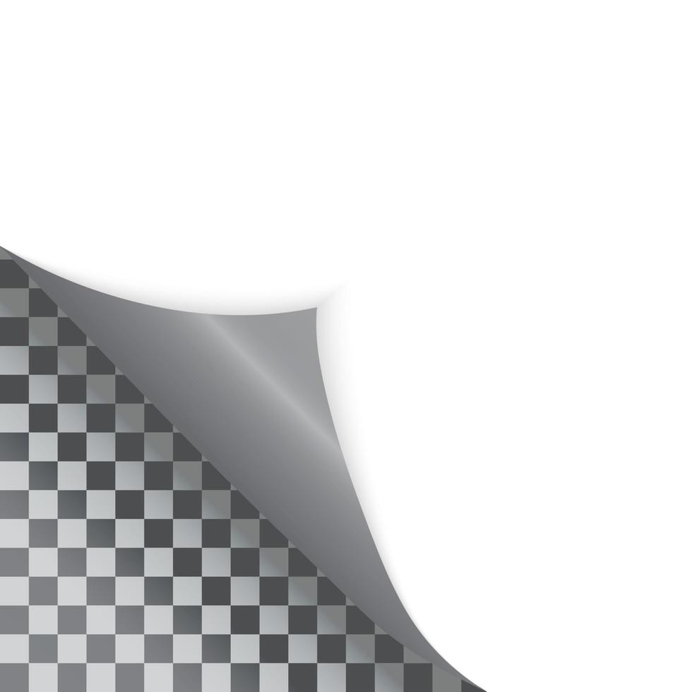 Pattern of bent corner for free filling on transparent background color. Vector Illustration