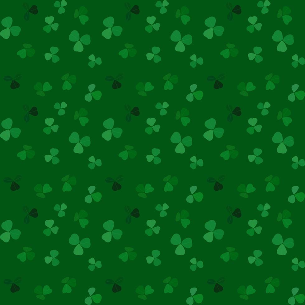 Naturalistic colorful Seamless pattern of green clover. Vector Illustration.