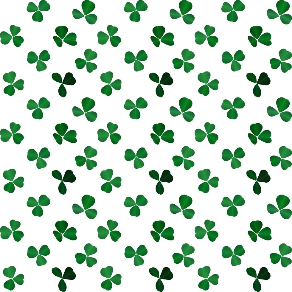 Naturalistic colorful Seamless pattern of green clover. Vector Illustration.