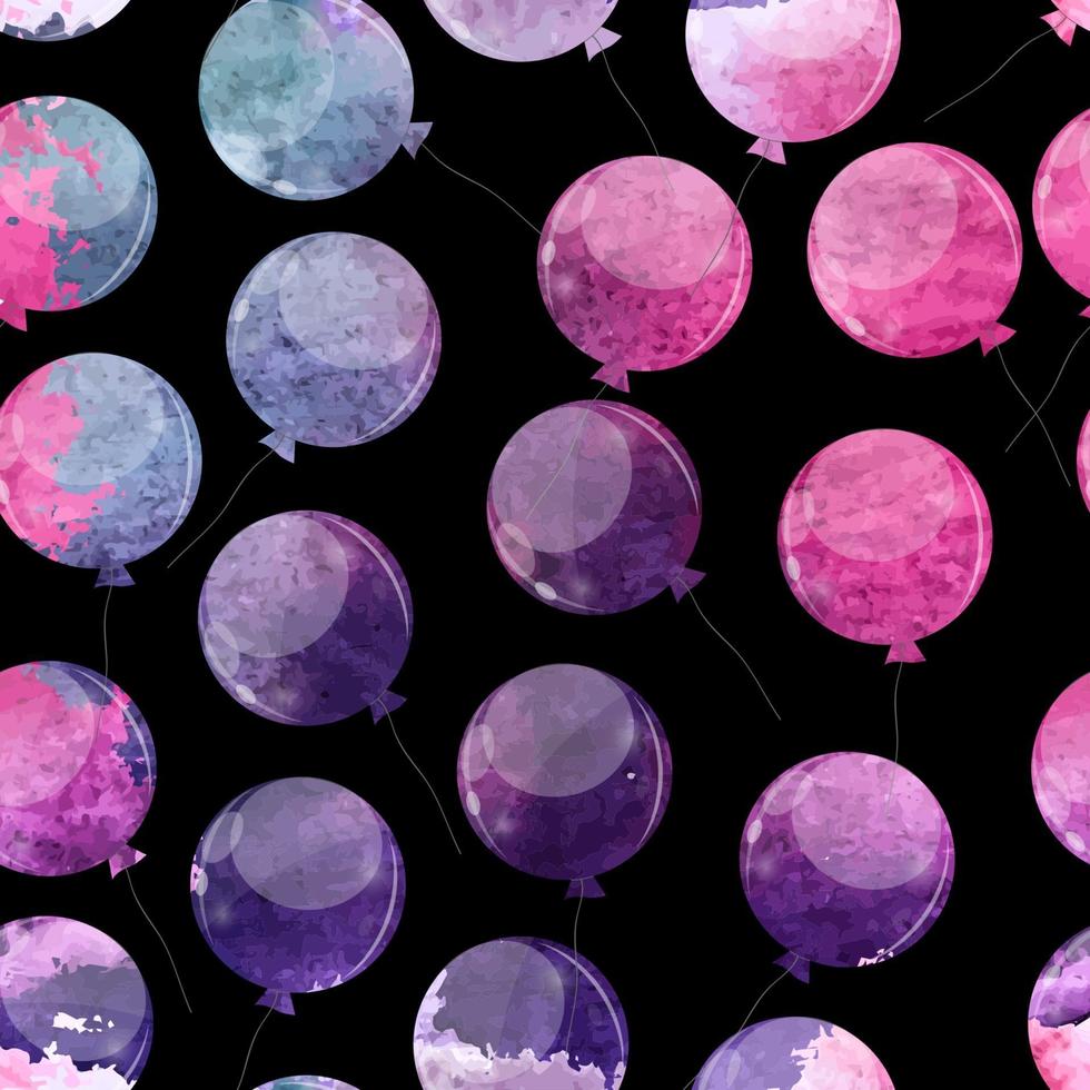 Color Glossy Balloons Seamles Pattern Background Vector Illustration