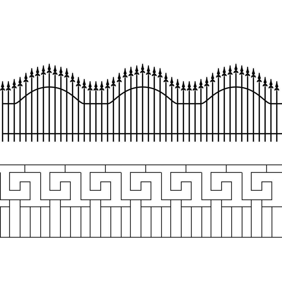 silueta de valla decorativa. vallado del territorio. ilustración vectorial. vector