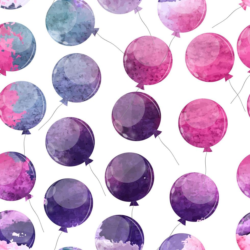 Color Glossy Balloons Seamles Pattern Background Vector Illustration