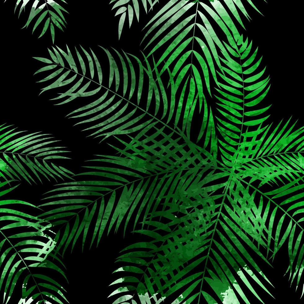 beautifil, palmera, hoja, silueta, seamless, patrón, plano de fondo, vector, ilustración vector