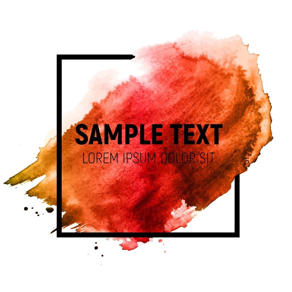 Hand Drawn Watercolor Brush Paint Background, Textured Art Illustration with Place for Sample Text. Vector Illustration