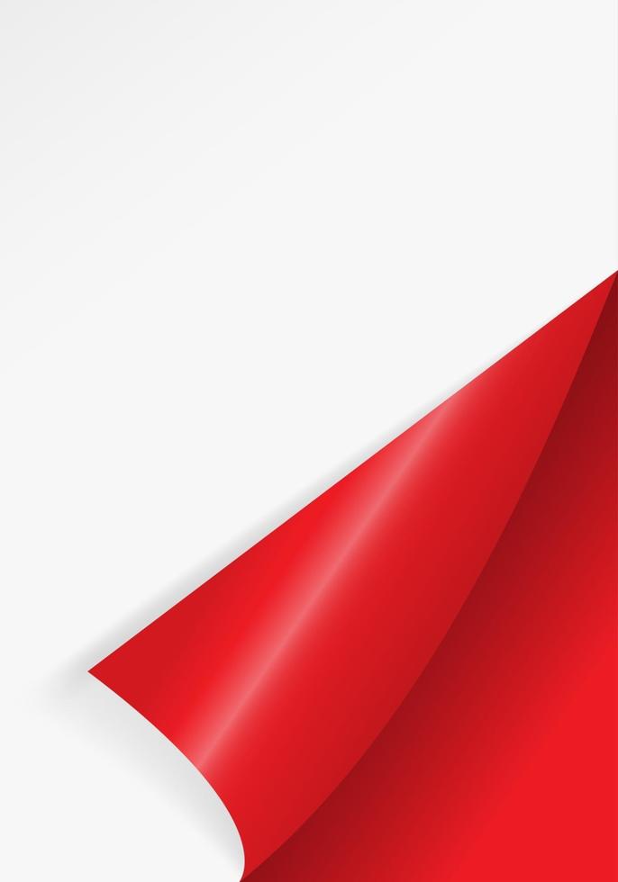 Pattern of bent corner for free filling of red color. Vector Illustration.