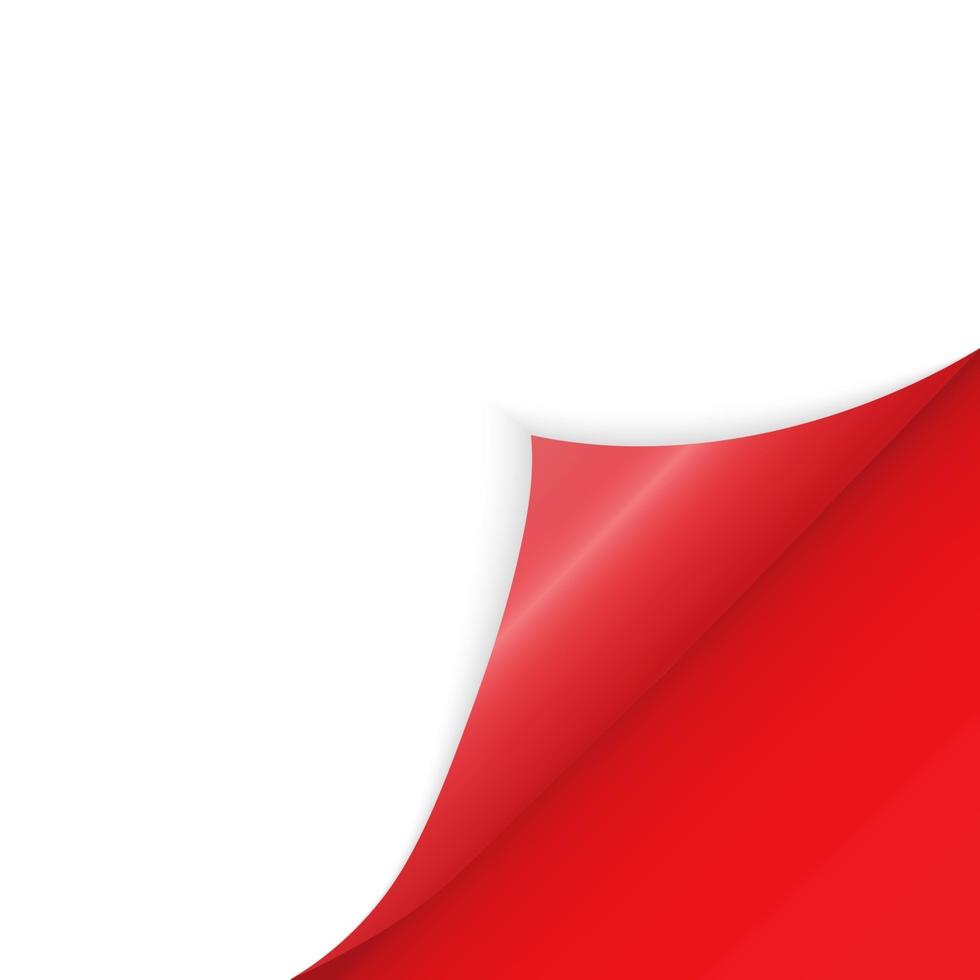 Pattern of bent corner for free filling of red color. Vector Illustration.