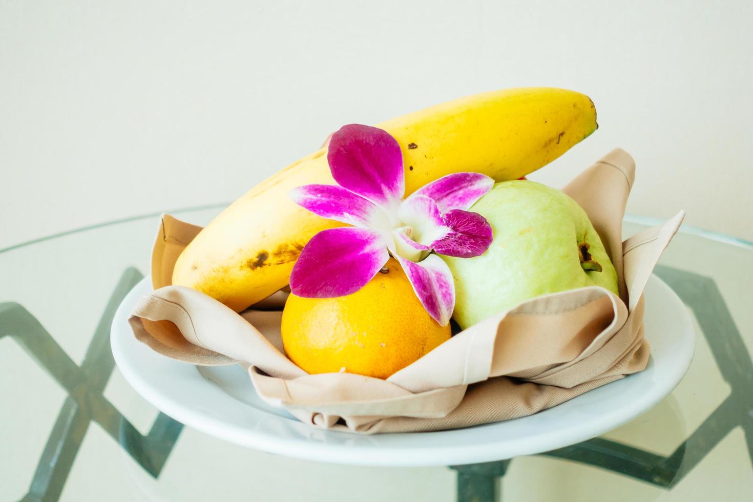 Fruit in white plate photo