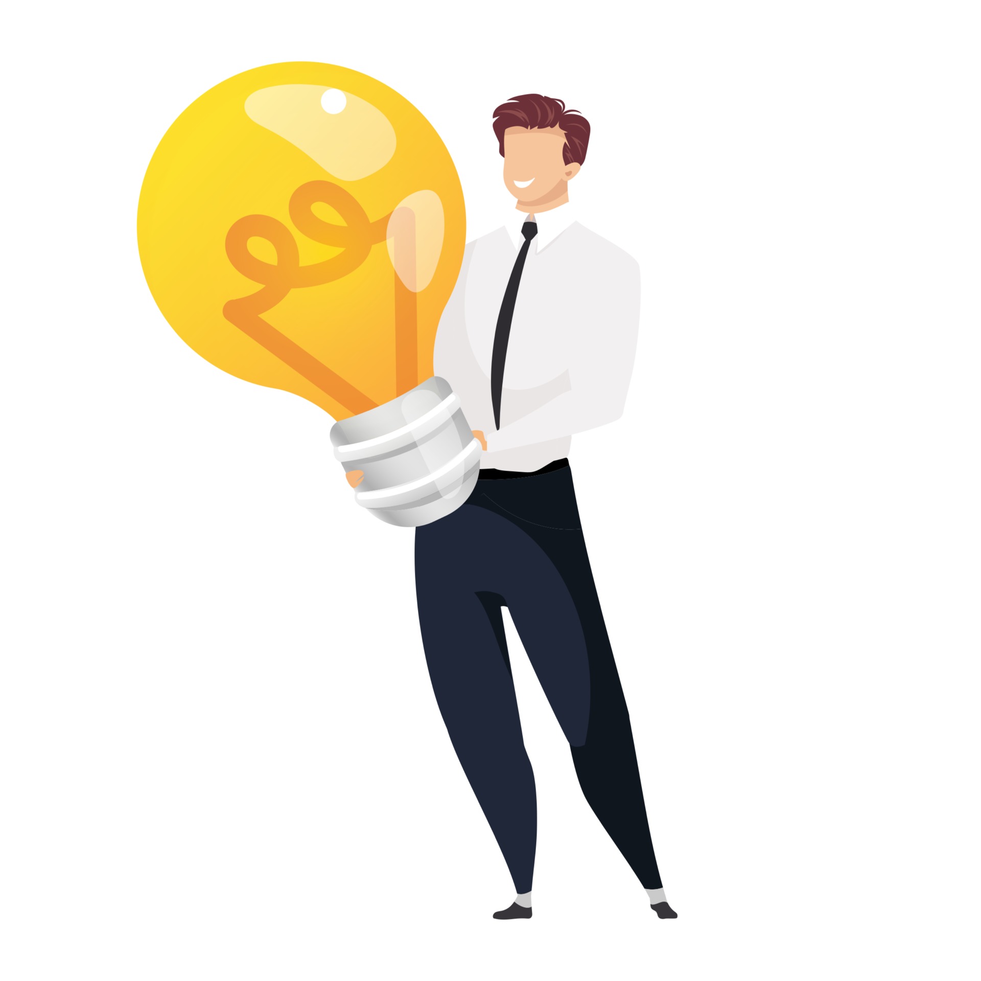 Idea Generation Flat Concept Vector Illustration Man Holding Light Bulb 2d Cartoon Character For Web Design Smiling Businessman Crm System Inventive Thinking Brainstorming Creative Idea 2804494 Vector Art At Vecteezy