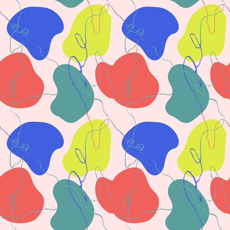 Vector modern seamless pattern with colorful hand draw abstract elements, doodles. Use it for wallpaper, textile print, pattern fills, web page, surface textures, wrapping paper, design presentation