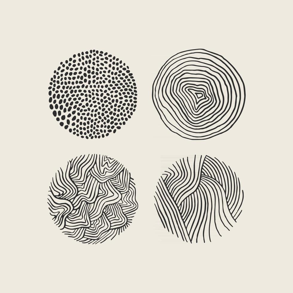 Abstract circles with lines and dots vector design