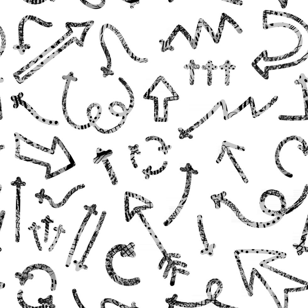 Doodle seamless pattern with abstract illustrations of hand drawn arrows and direction pointers. Can be used for wallpaper, surface texture, textile print, wrapping paper, design presentation vector