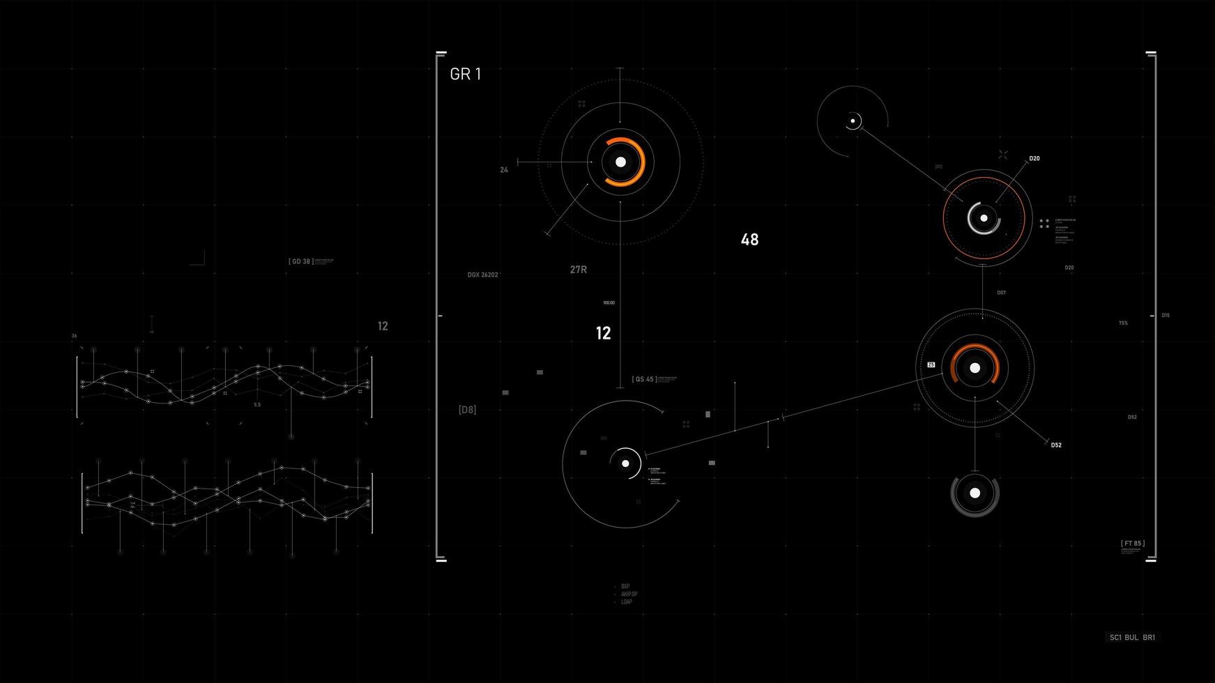 Futuristic user interface design element Video overlay 013 vector