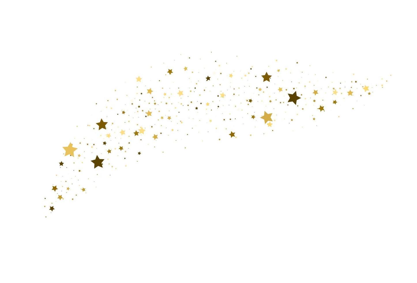 Gold flying stars confetti Vector