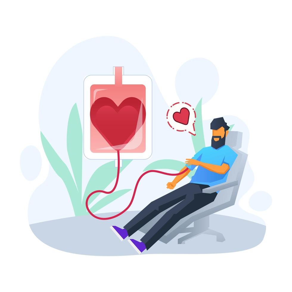Man donating blood vector illustration concept