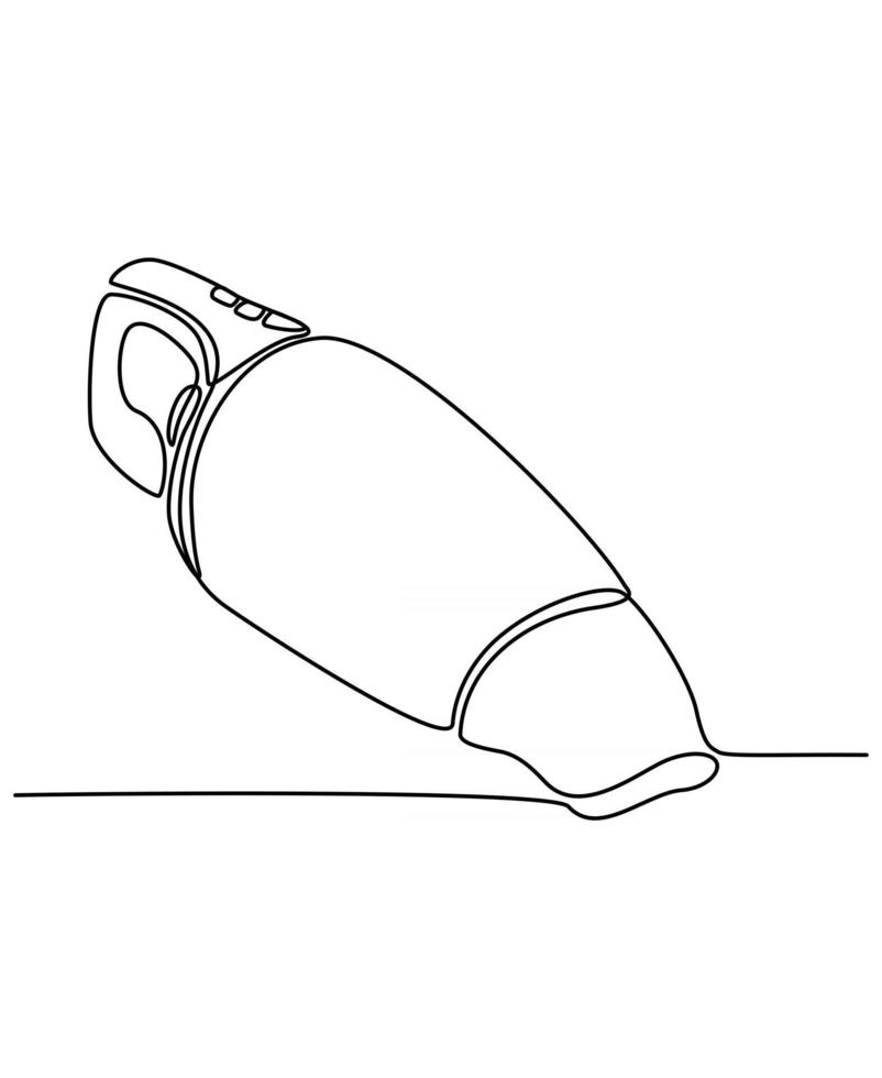 Continuous line of vacuum cleaner vector illustration