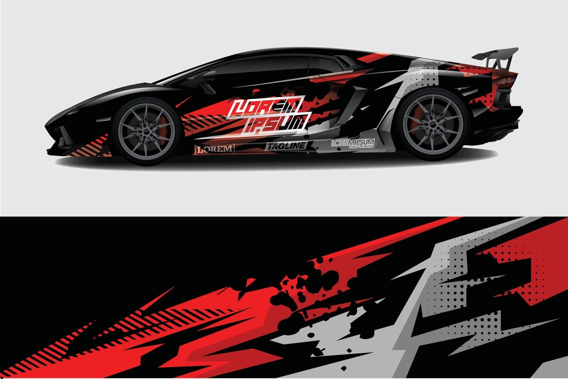 Car wrap graphic racing abstract background for wrap and vinyl sticker