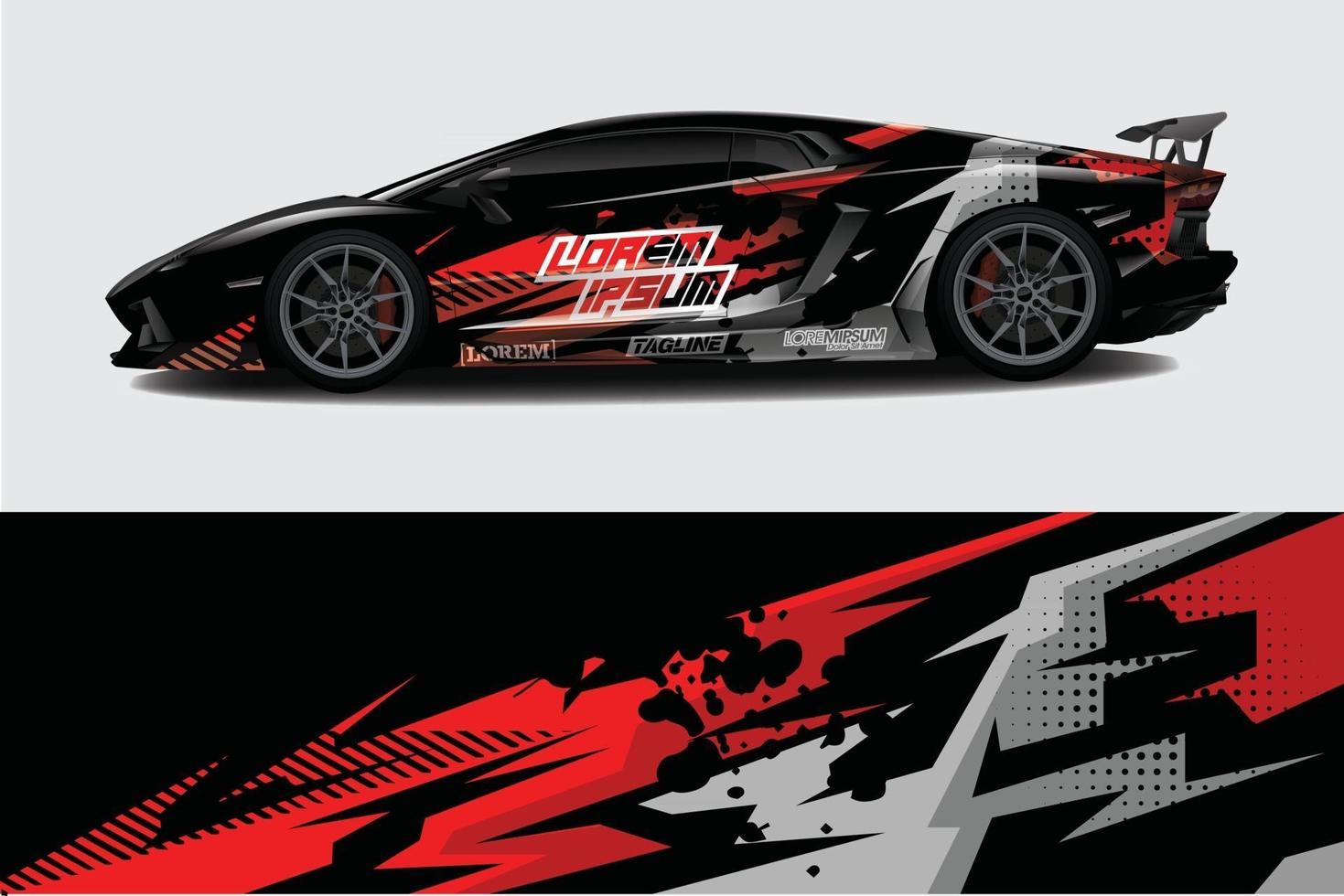 Car wrap graphic racing abstract background for wrap and vinyl sticker vector